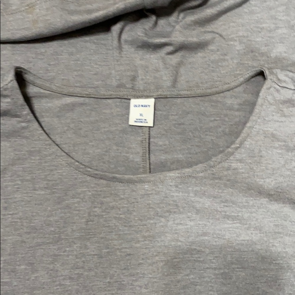 Old Navy jersey swing dress grey elbow sleeves XL
